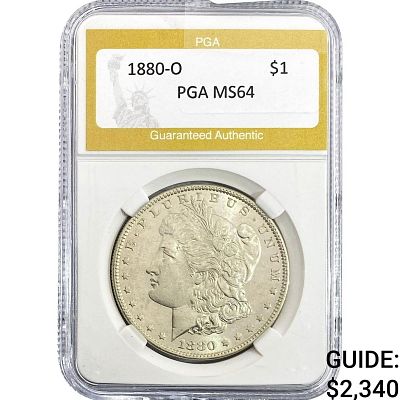 1880-O Morgan Silver Dollar PGA MS64