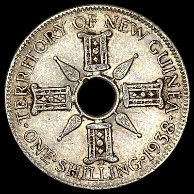 1938 New Guinea Silver Shilling UNCIRCULATED