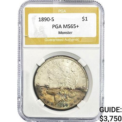1890-S Morgan Silver Dollar PGA MS65+ Monster