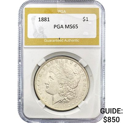 1881 Morgan Silver Dollar PGA MS65