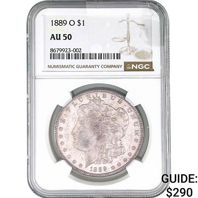 1889-O Morgan Silver Dollar NGC AU50