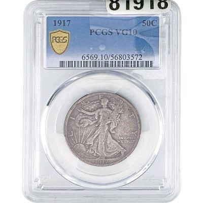 1917 Walking Liberty Half Dollar PCGS VG10
