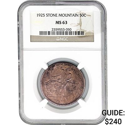 1925 Stone Mountain Half Dollar NGC MS63