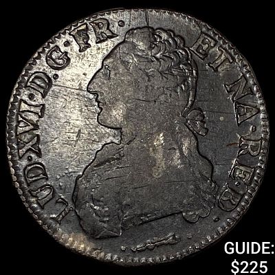 1781 Colonial France Louis XVI Silver 1 Ecu NEARLY UNCIRCULATED