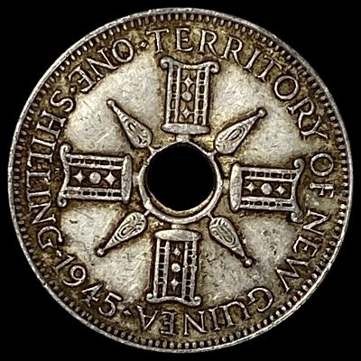 1945 New Guinea Silver 1 Shilling UNCIRCULATED. 1945 New Guinea Silver 1 Shilling UNCIRCULATED