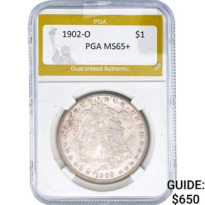 1902-O Morgan Silver Dollar PGA MS65+