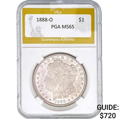 1888-O Morgan Silver Dollar PGA MS65