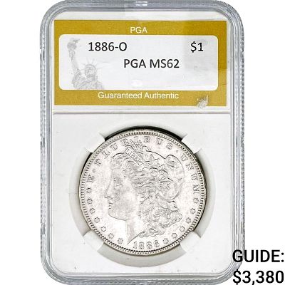 1886-O Morgan Silver Dollar PGA MS62