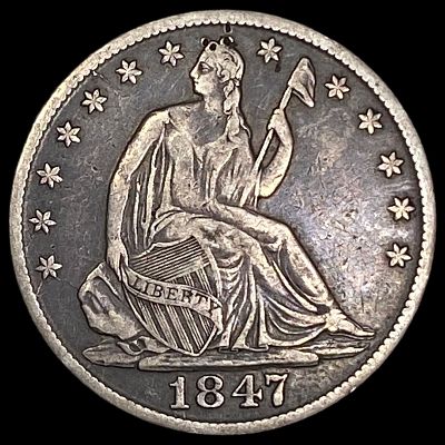 1847-O Silver Seated Liberty Half Dollar ABOUT UNCIRCULATED