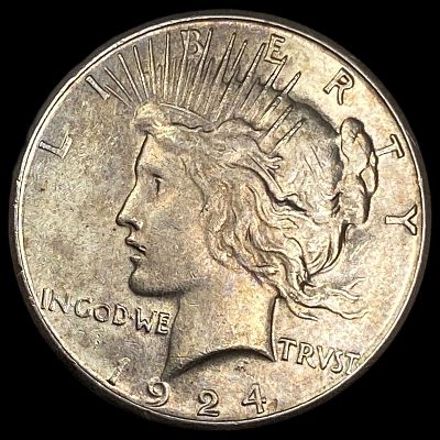 1924-S Silver Peace Dollar CHOICE AU