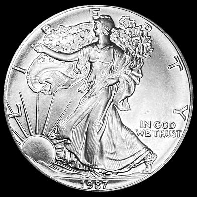 1987 1oz Silver American Eagle $1 SUPERB GEM BU