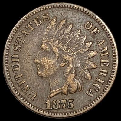 1875 Indian Head Cent NEARLY UNCIRCULATED