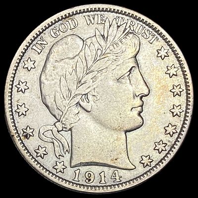 1914-S Silver Barber Half Dollar NEARLY UNCIRCULATED. 1914-S Silver Barber Half Dollar NEARLY 
