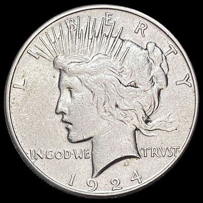 1924-S Silver Peace Dollar CLOSELY UNCIRCULATED. 1924-S Silver Peace Dollar CLOSELY UNCIRCULATED