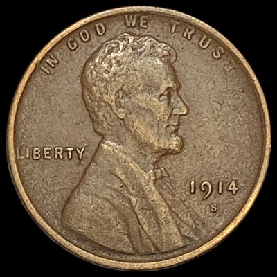 1914-S Lincoln Wheat Cent LIGHTLY CIRCULATED