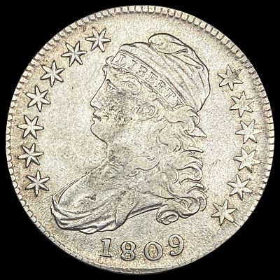 1809 Capped Bust Silver Half Dollar NEARLY UNCIRCULATED. 1809 Capped Bust Silver Half Dollar 