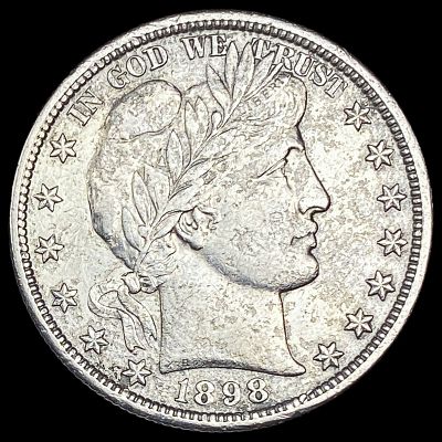 1898-O Silver Barber Half Dollar CLOSELY UNCIRCULATED. 1898-O Silver Barber Half Dollar CLOSELY 