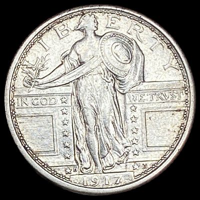 1917-D Type 1 Silver Standing Liberty Quarter NEARLY UNCIRCULATED