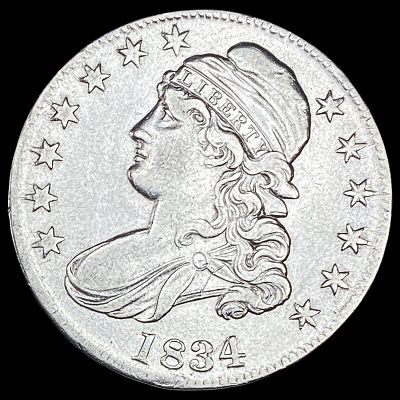 1834 Capped Bust Half Dollar NEARLY UNCIRCULATED. 1834 Capped Bust Half Dollar NEARLY UNCIRCULATED