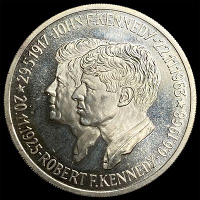 1968 Robert & John Kennedy Silver Medal CHOICE PROOF. 1968 Robert &amp; John Kennedy Silver 