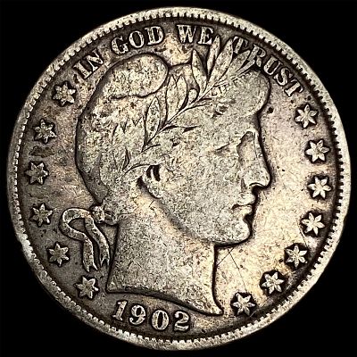 1902 Silver Barber Half Dollar LIGHTLY CIRCULATED