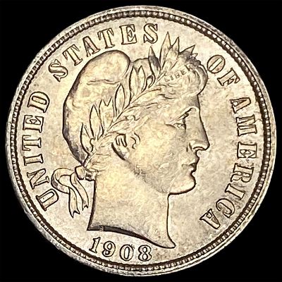 1908 Barber Dime UNCIRCULATED