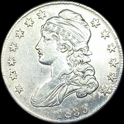 1835 Silver Capped Bust Half Dollar NEARLY UNCIRCULATED