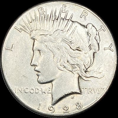 1928 Silver Peace Dollar CLOSELY UNCIRCULATED