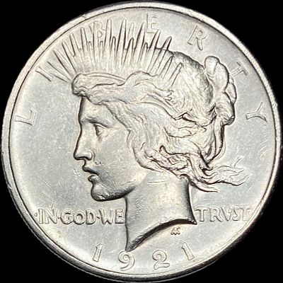 1921 Silver Peace Dollar CLOSELY UNCIRCULATED. 1921 HR Silver Peace Dollar CLOSELY UNCIRCULATED