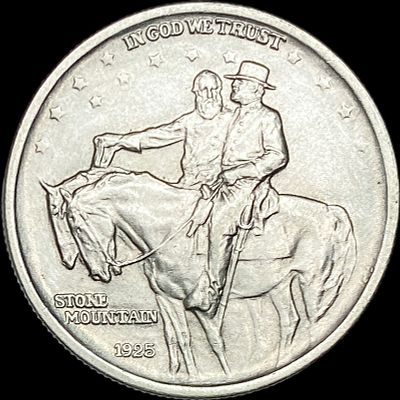 1925 Silver Stone Mountain Half Dollar CLOSELY UNCIRCULATED. 1925 Silver Stone Mountain Half 