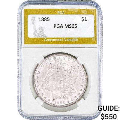 1885 Morgan Silver Dollar PGA MS65