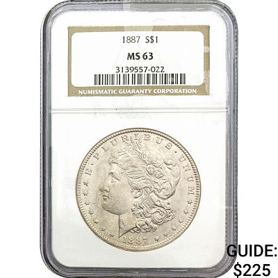1887 Morgan Silver Dollar NGC MS63