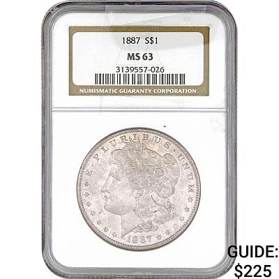 1887 Morgan Silver Dollar NGC MS63