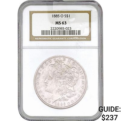 1885-O Morgan Silver Dollar NGC MS63
