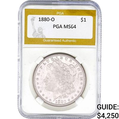 1880-O Morgan Silver Dollar PGA MS64