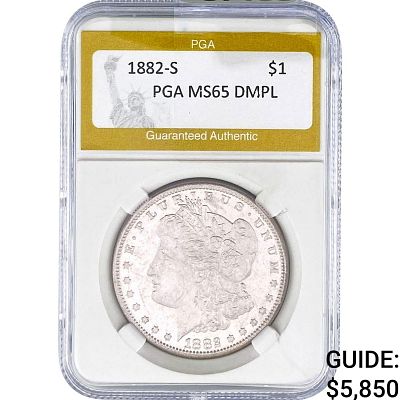 1882-S Morgan Silver Dollar PGA MS65 DMPL