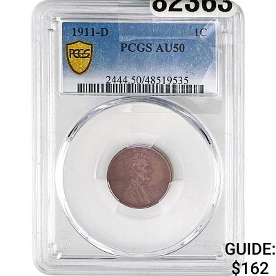 1911-D Wheat Cent PCGS AU50