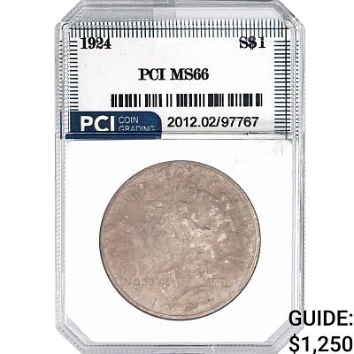 1924 Silver Peace Dollar PCI MS66