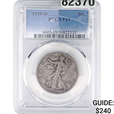 1938-D Walking Liberty Half Dollar PCGS F15