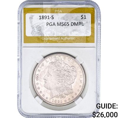 1891-S Morgan Silver Dollar PGA MS65 DMPL