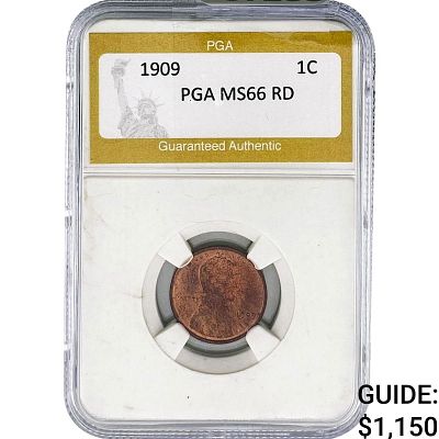 1909 Wheat Cent PGA MS66 RD