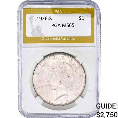 1926-S Silver Peace Dollar PGA MS65