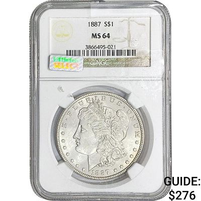 1887 Morgan Silver Dollar NGC MS64