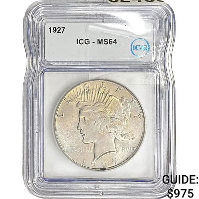 1927 Silver Peace Dollar ICG MS64