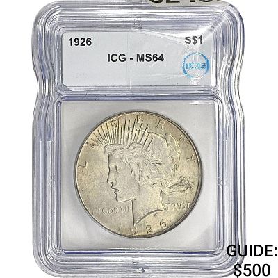 1926 Silver Peace Dollar ICG MS64