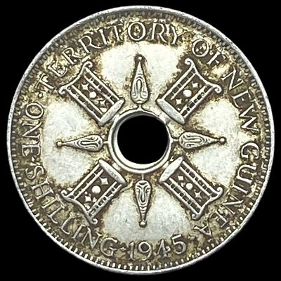 1945 New Guinea 1 Silver Shilling UNCIRCULATED