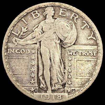 1918-D Standing Liberty Quarter NEARLY UNCIRCULATED. 1918-D Standing Liberty Quarter NEARLY 