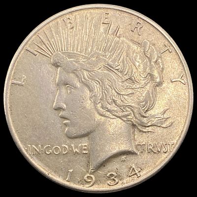 1934-S Silver Peace Dollar CLOSELY UNCIRCULATED. 1934-S Silver Peace Dollar CLOSELY UNCIRCULATED