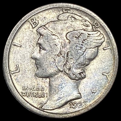 1923-S Silver Mercury Dime NEARLY UNCIRCULATED. 1923-S Silver Mercury Dime NEARLY UNCIRCULATED