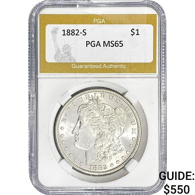 1882-S Morgan Silver Dollar PGA MS65
